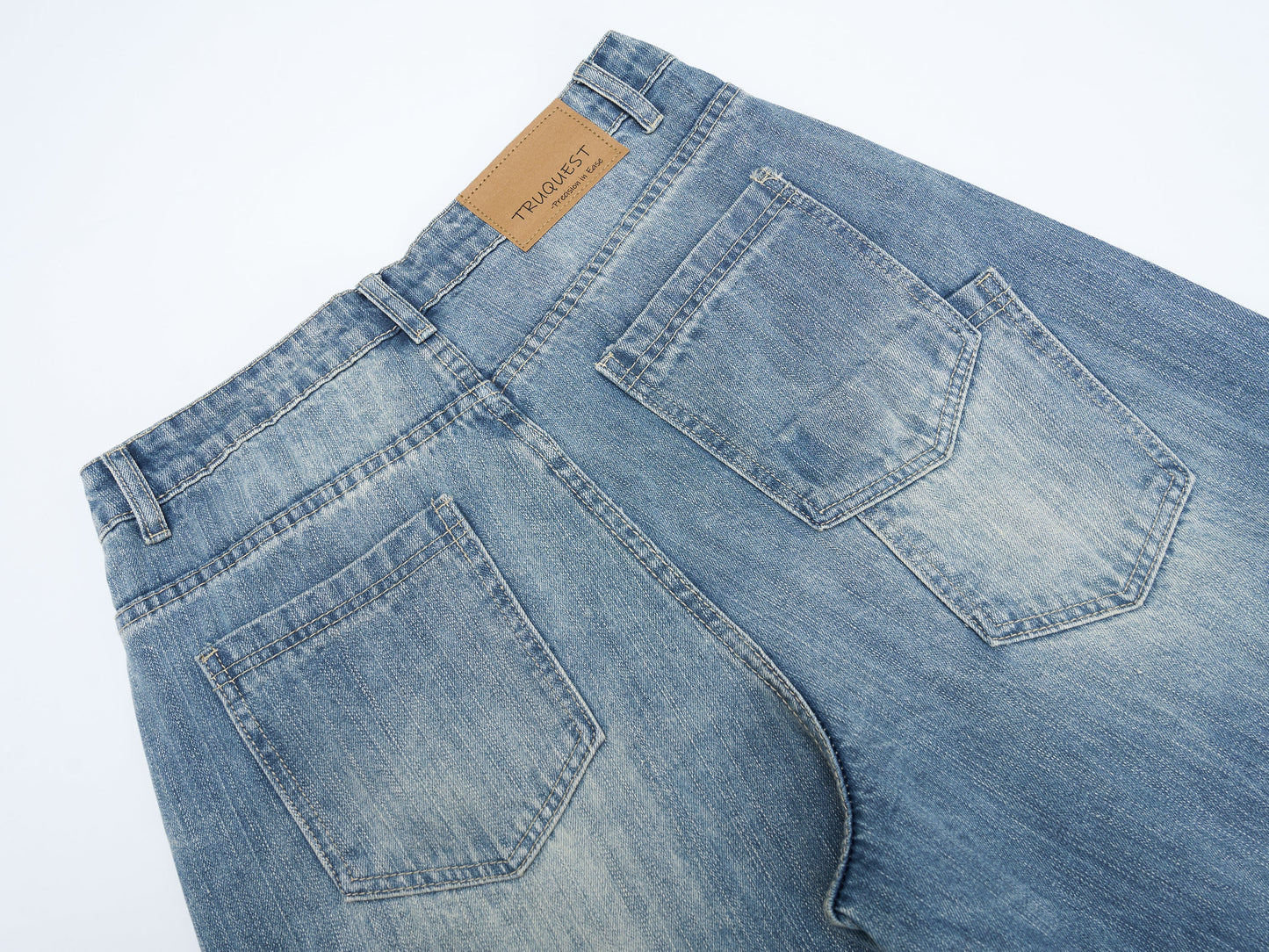 CapCabin Heavy Washed Wide-Leg Denim Jeans