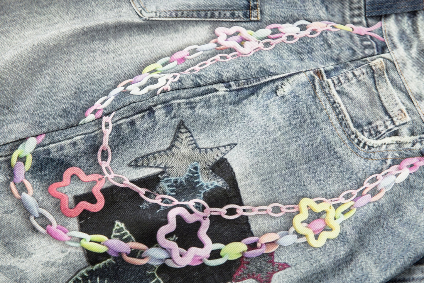 CapCabin “Vintage Charm Patch Denim Shorts