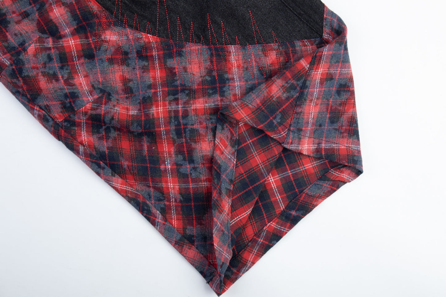 CapCabin Layered Plaid Panel Wide-Leg Pants