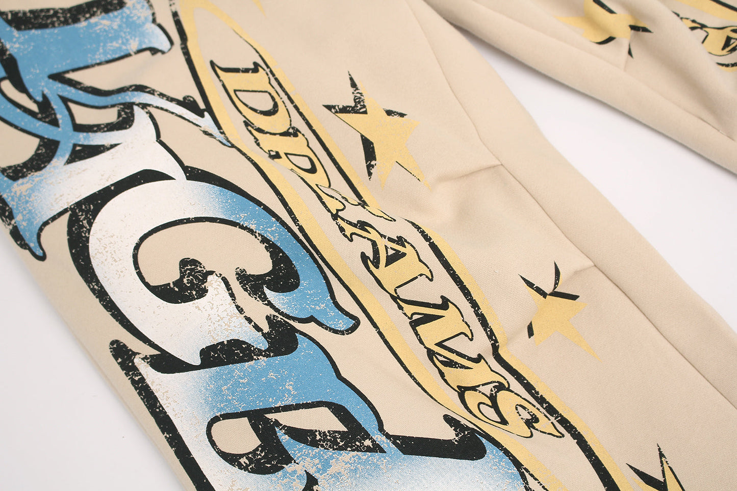CapCabin Fleece-Lined Letter Graphic Wide-Leg Sweatpants