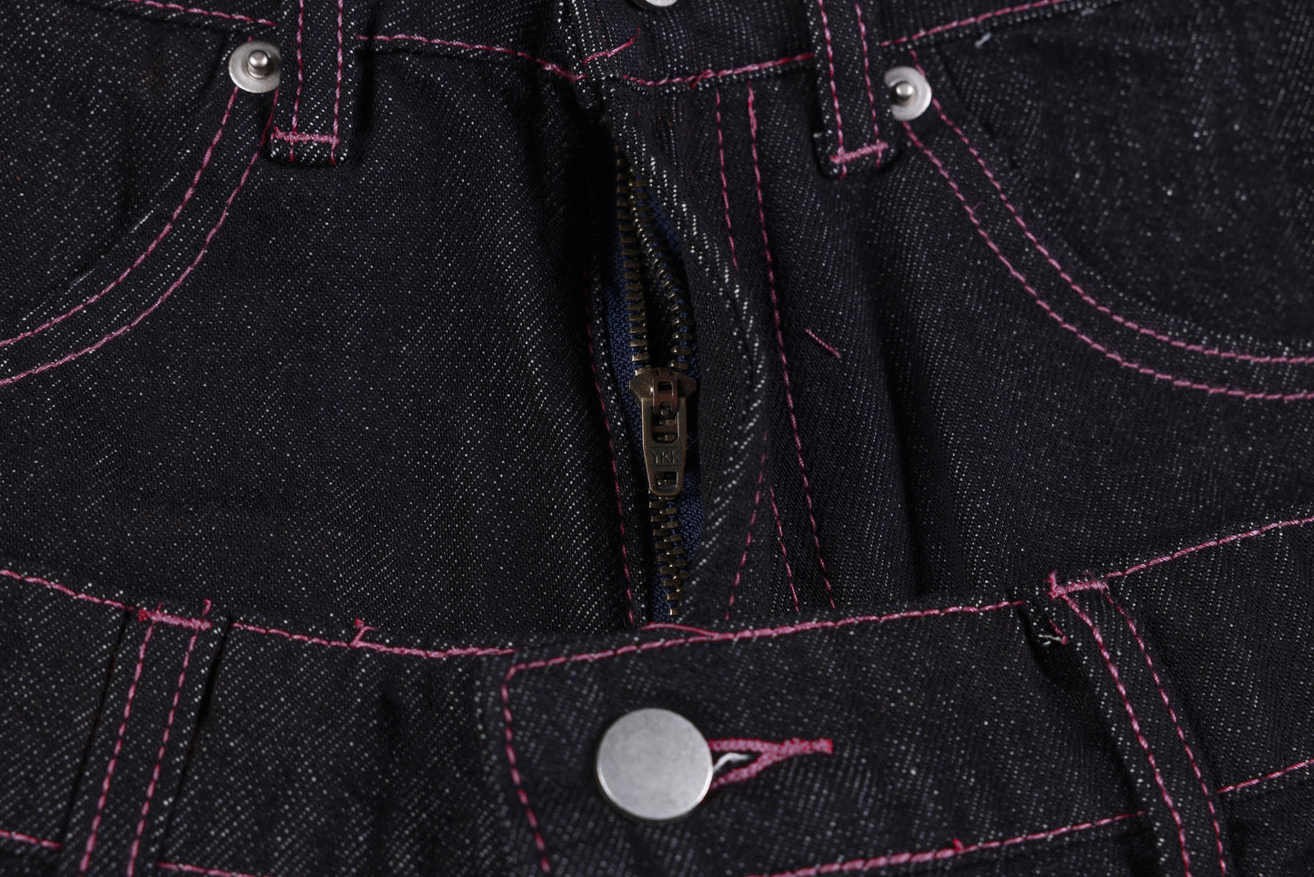 CapCabin Double Waist Star Denim Pants