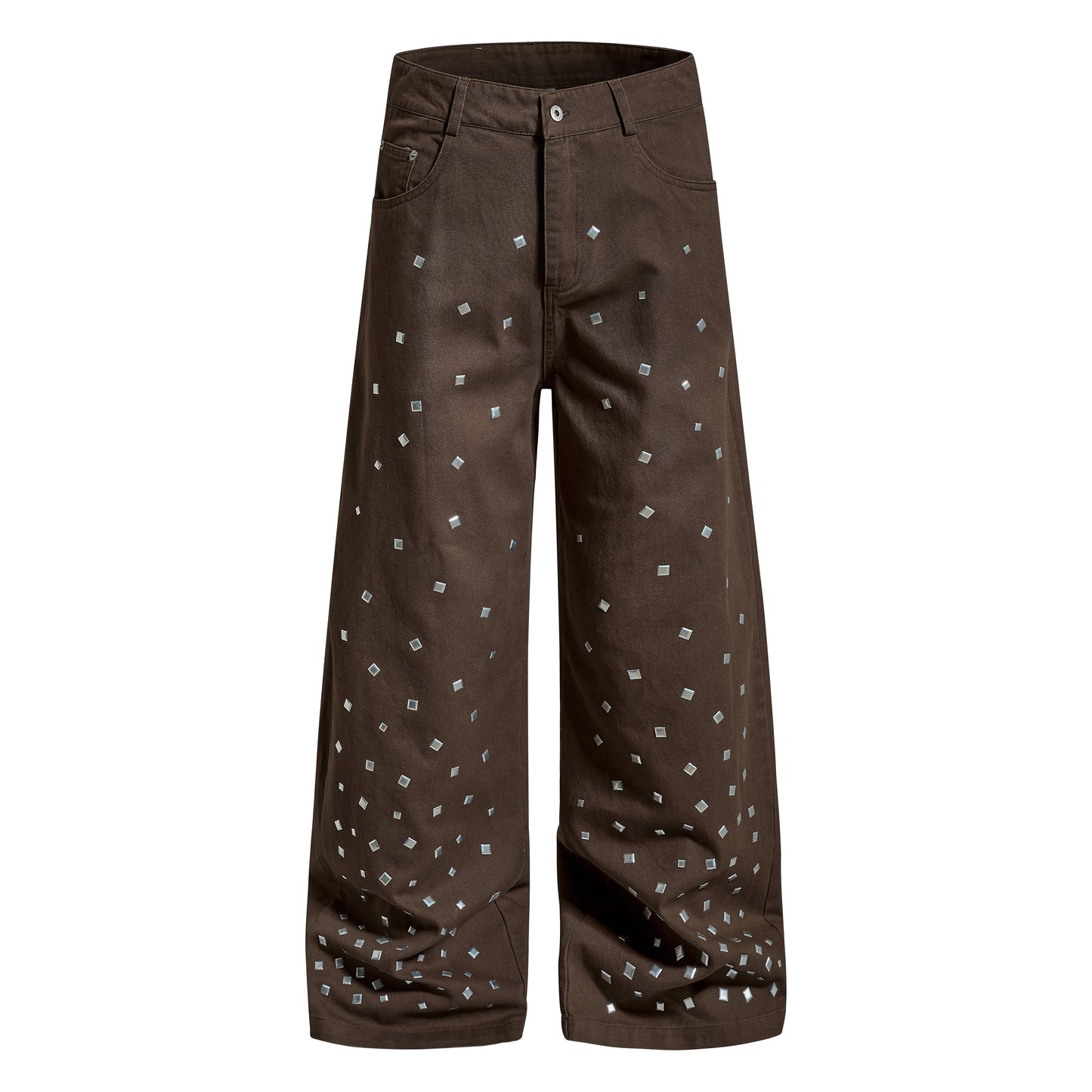 CapCabin Stud Detail Wide-Leg Pants