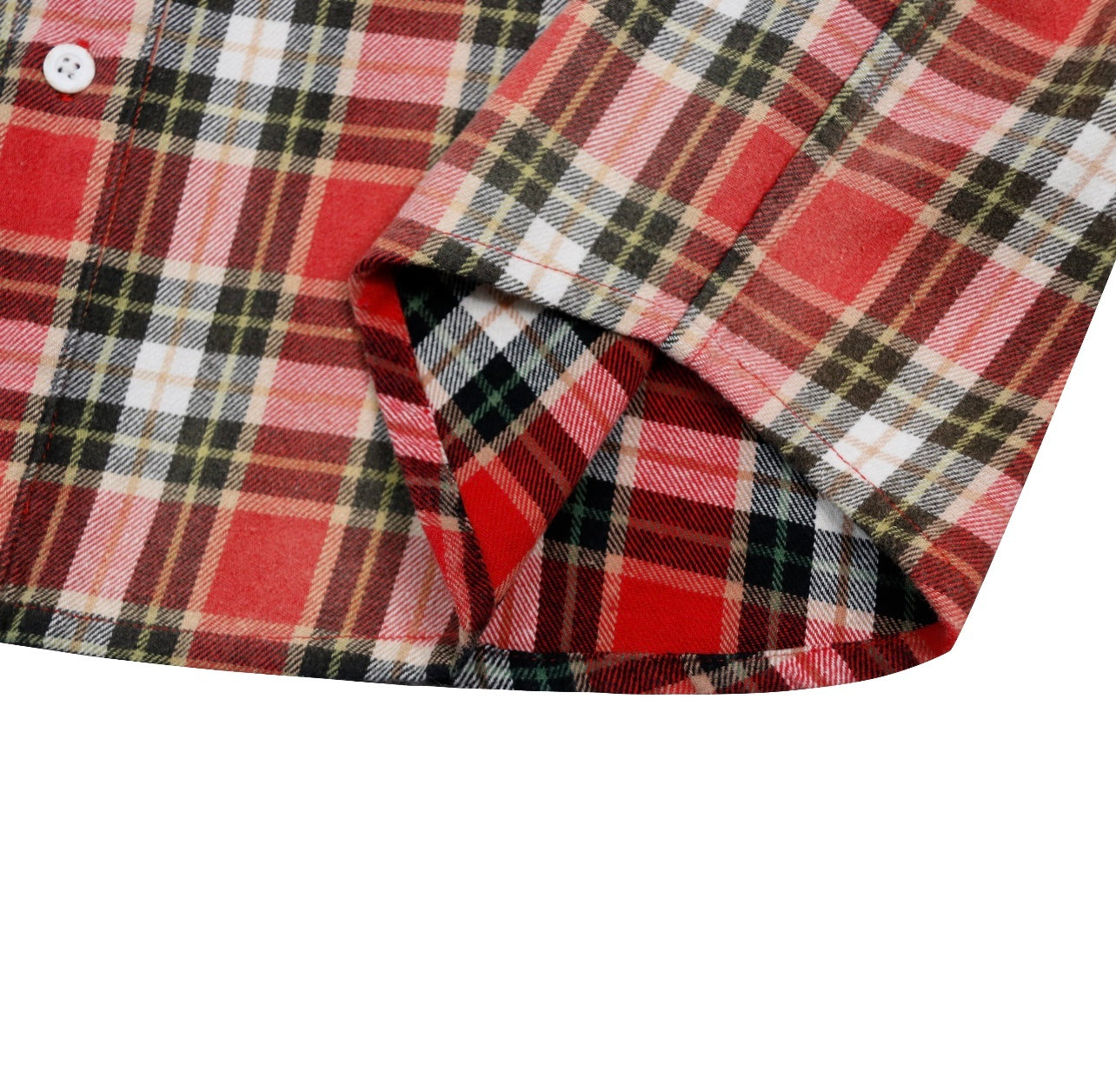 FALSE PERCEPTION Red Plaid Smiley Overshirt
