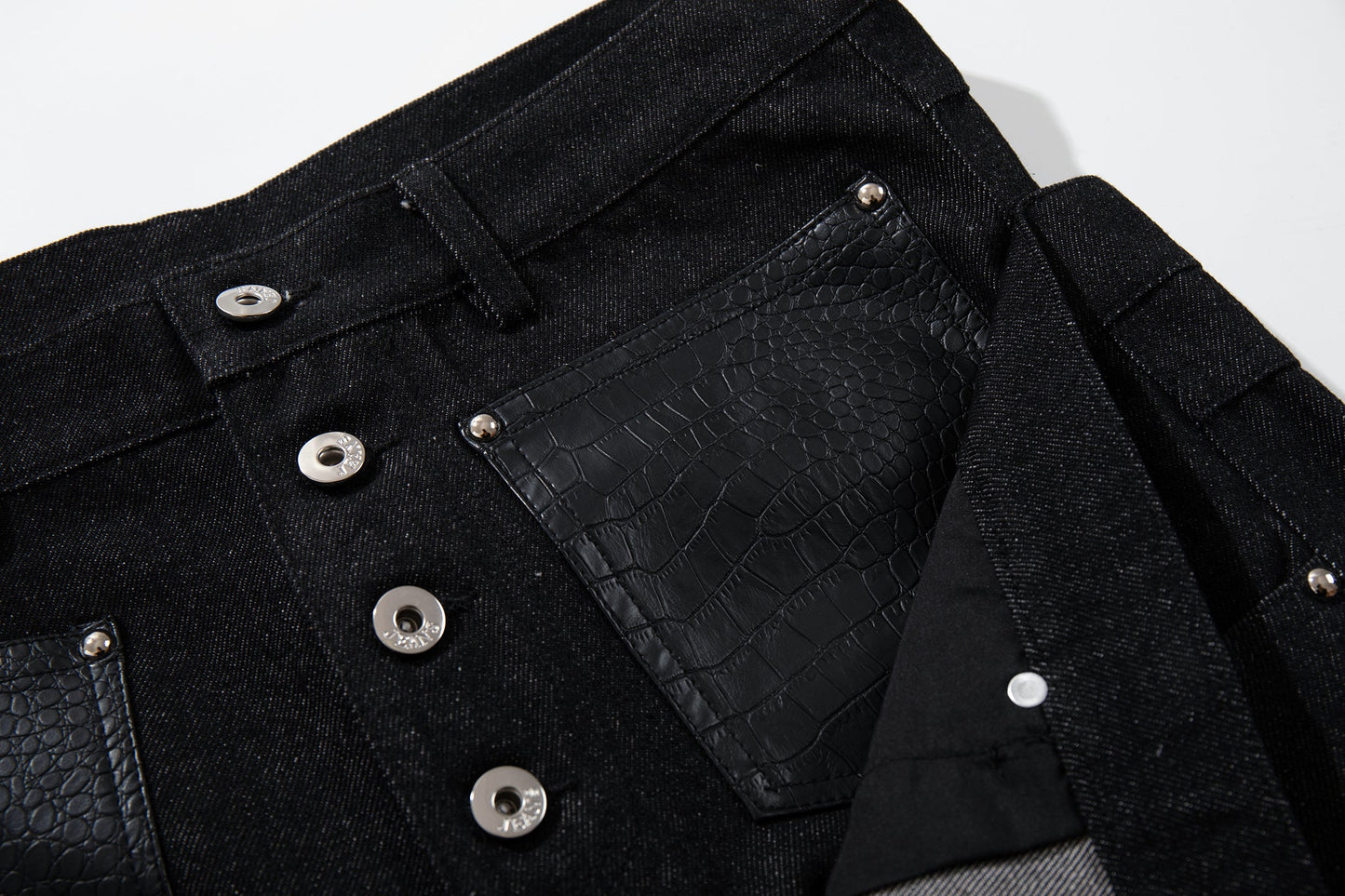 CapCabin Wide Leg Button Fly Denim Pants