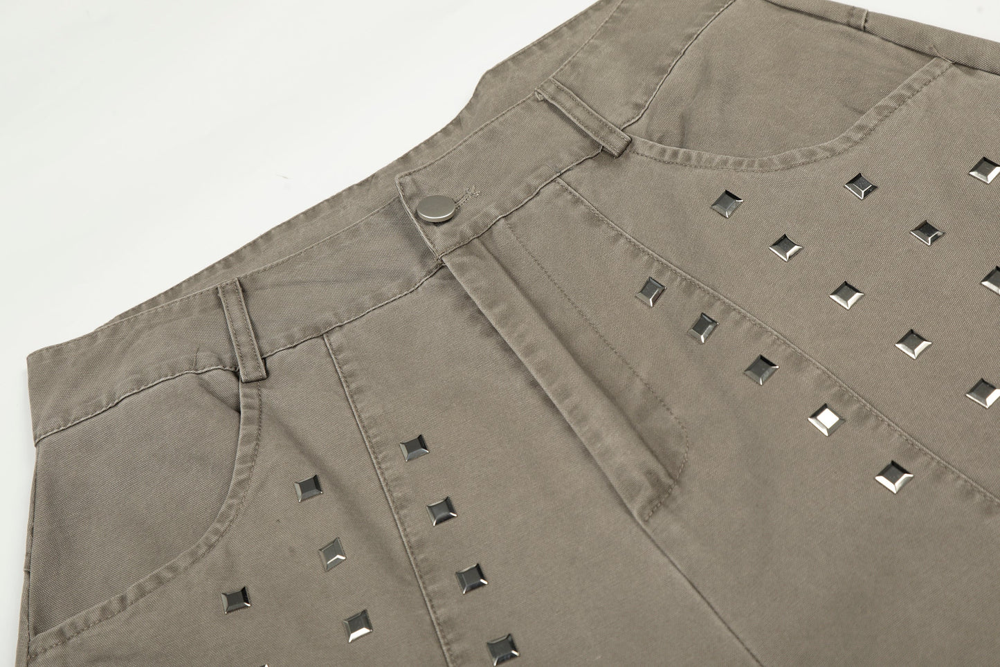 CapCabin Stud Detail Wide-Leg Pants
