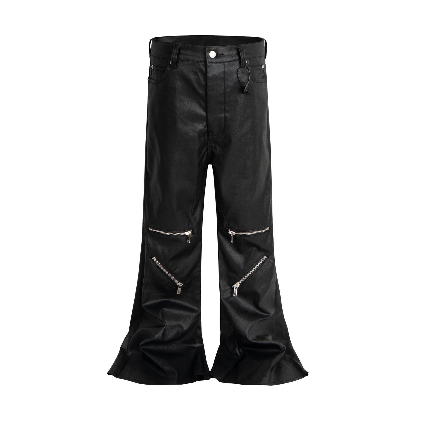CapCabin Blade-Cut Zip Leather Pants