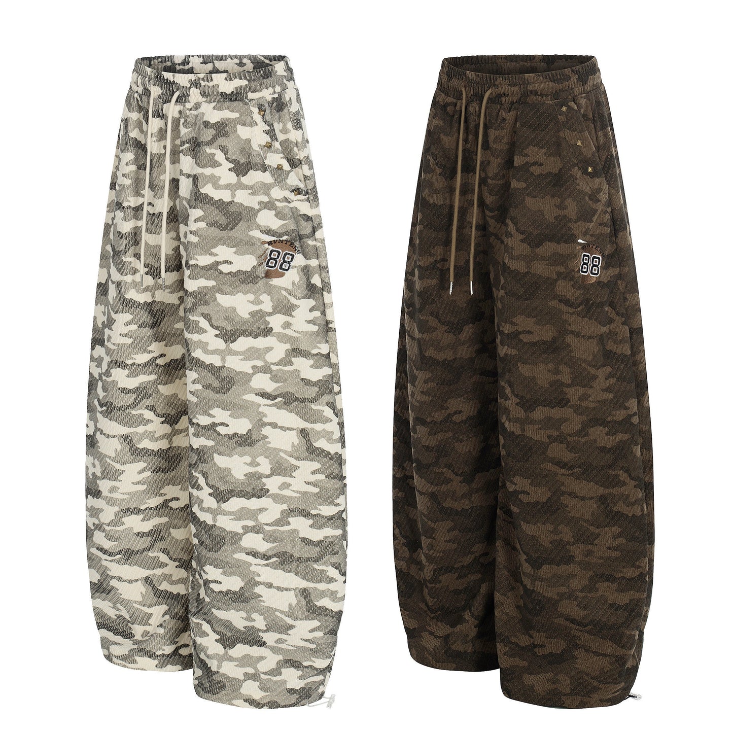 CapCabin Vintage Camo Wide-Leg Sweatpants