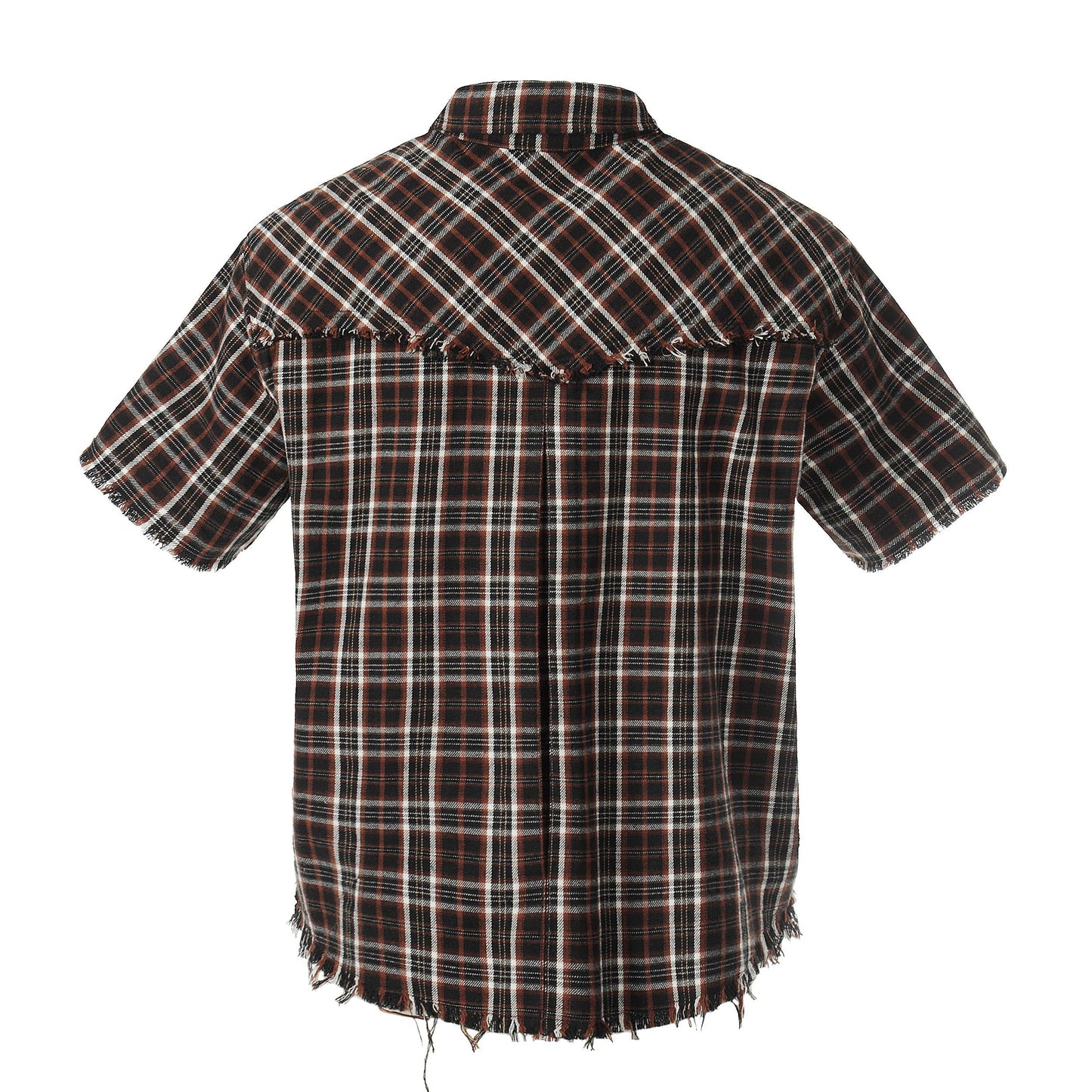 CapCabin “Distressed Plaid Short Sleeve Shirt”