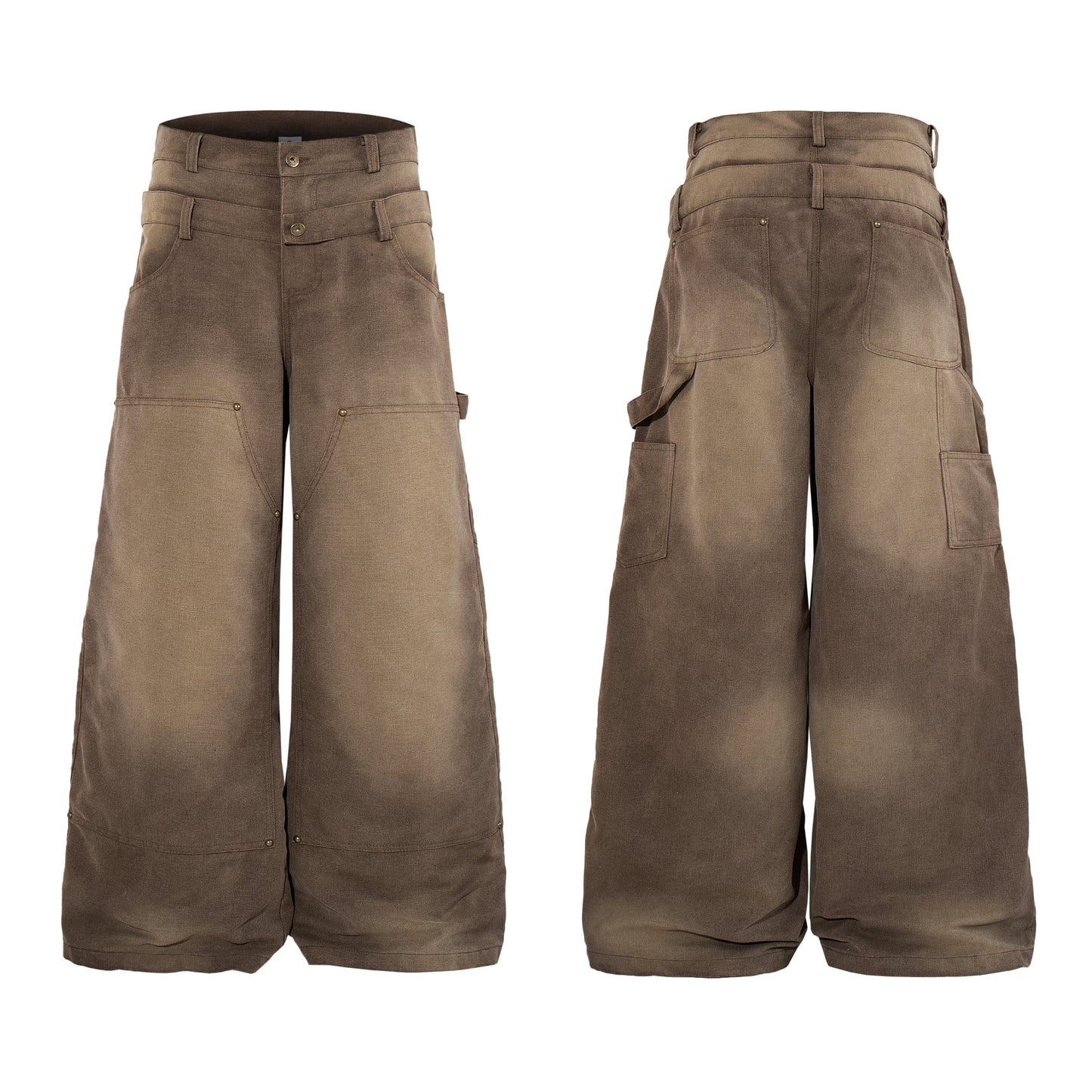 CapCabin Vintage Utility Wide-Leg Pants