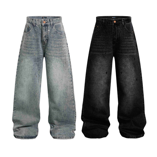 CapCabin “Stardust Washed Wide-Leg Jeans”