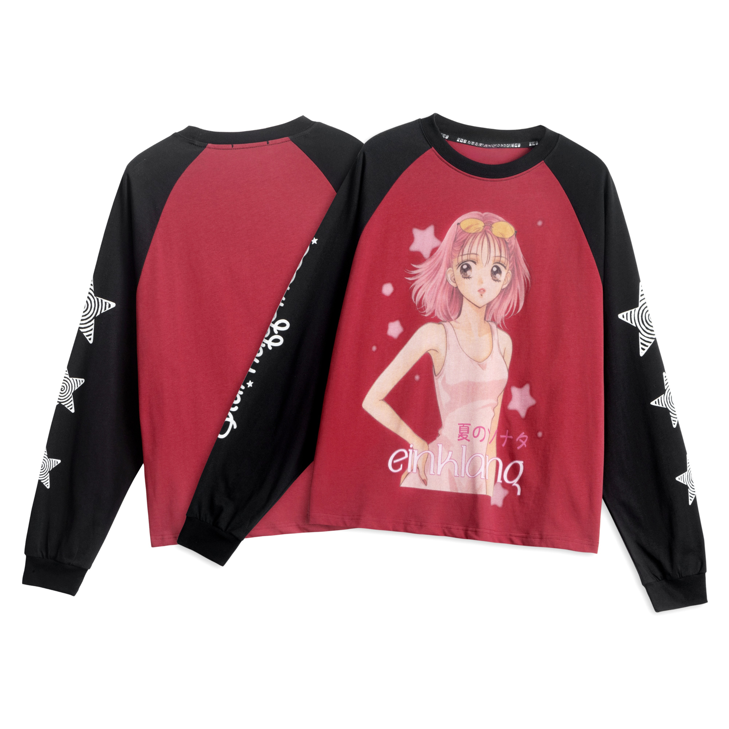 CapCabin Anime Graphic Raglan Long Sleeve Tee
