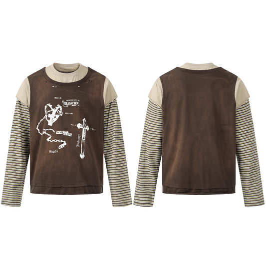 CapCabin Layered Long Sleeve Graphic T-Shirt