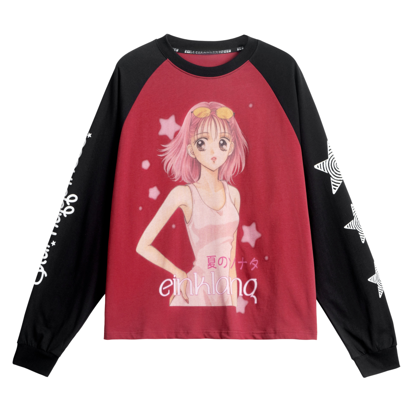 CapCabin Anime Graphic Raglan Long Sleeve Tee