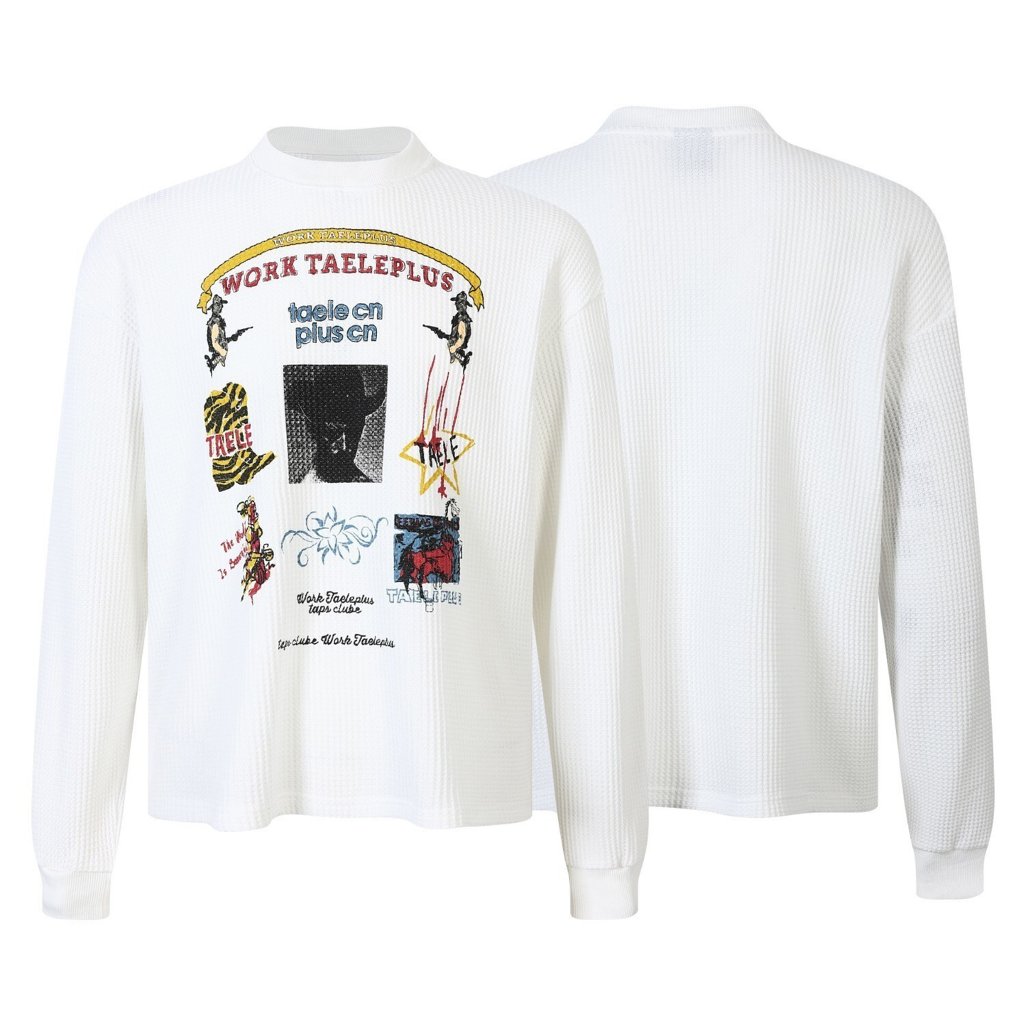 CapCabin Waffle Graphic Long Sleeve Tee