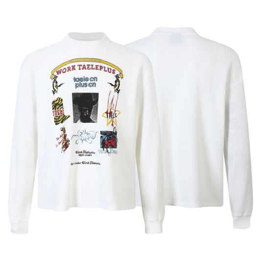 CapCabin Waffle Graphic Long Sleeve Tee