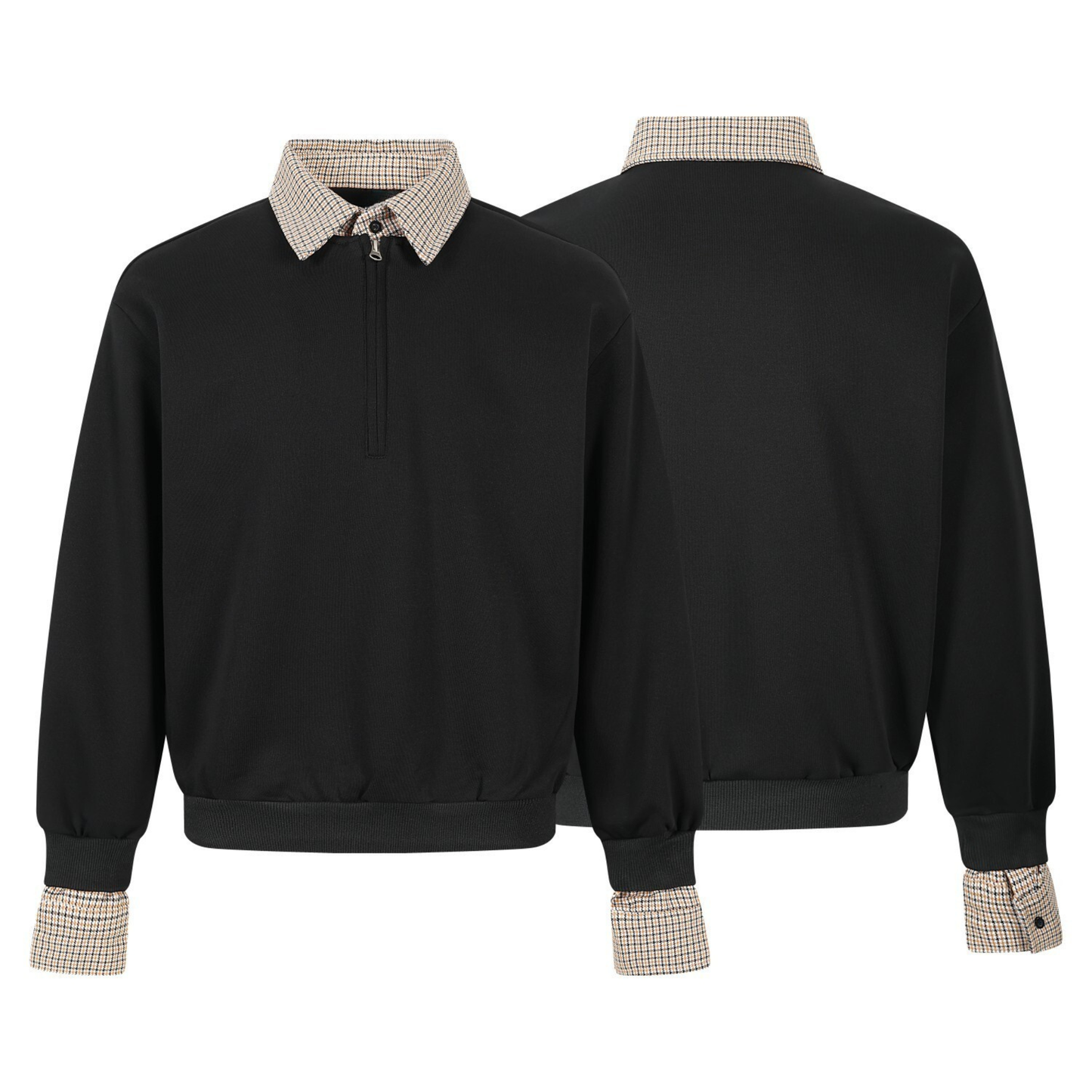 CapCabin Layered Collar Half-Zip Pullover