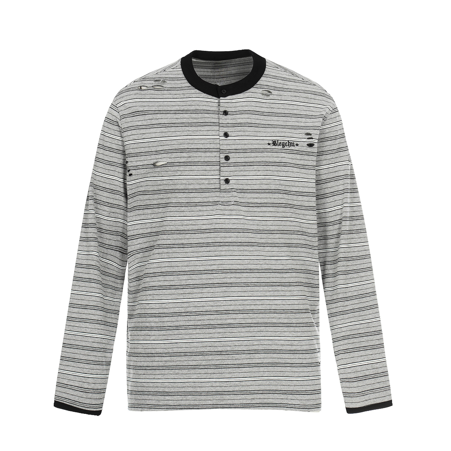 CapCabin Striped Henley Long Sleeve Tee
