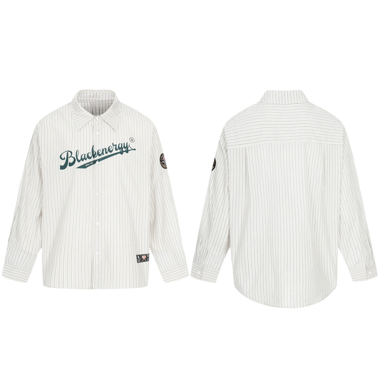 CapCabin Striped Logo Button-Up Shirt