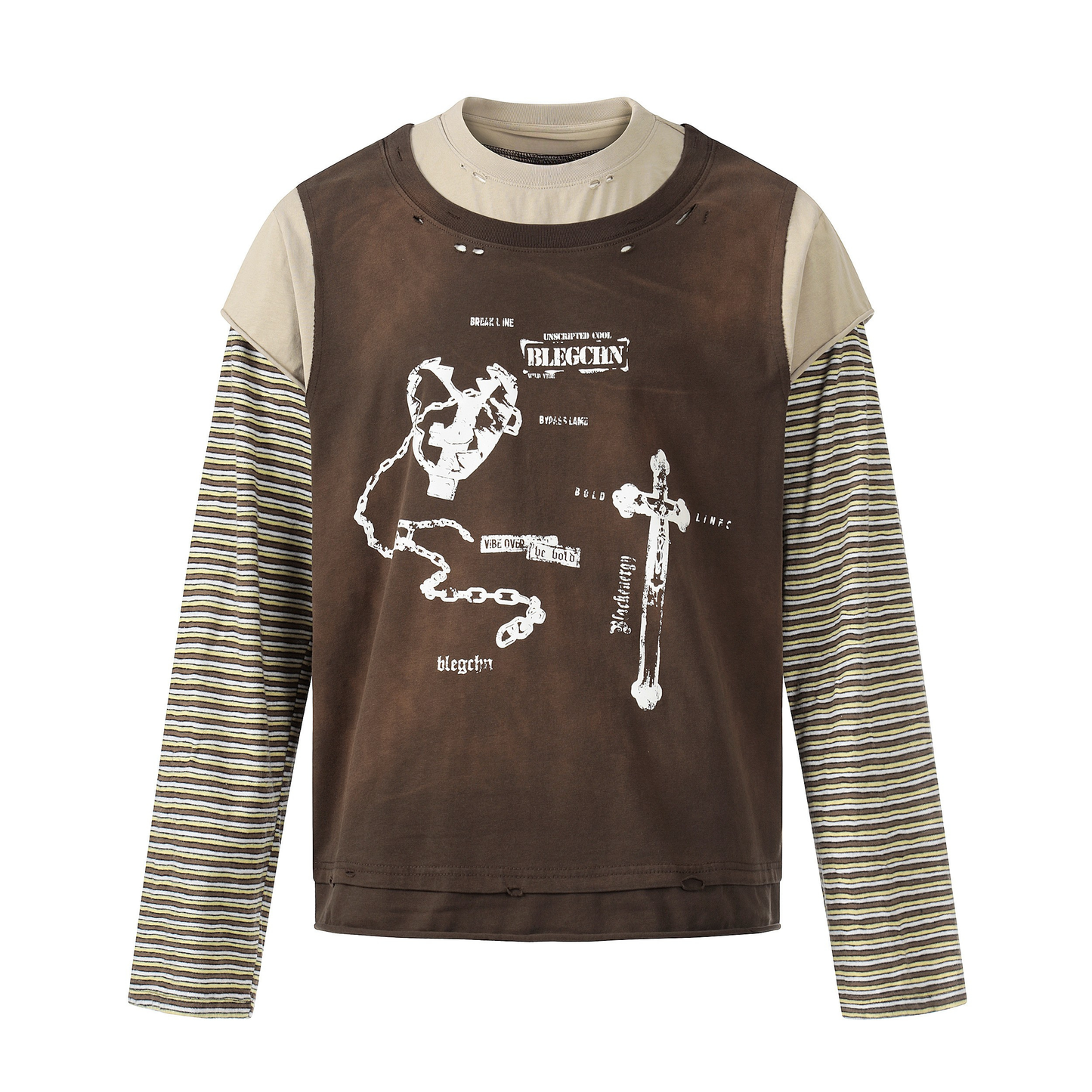 CapCabin Layered Long Sleeve Graphic T-Shirt