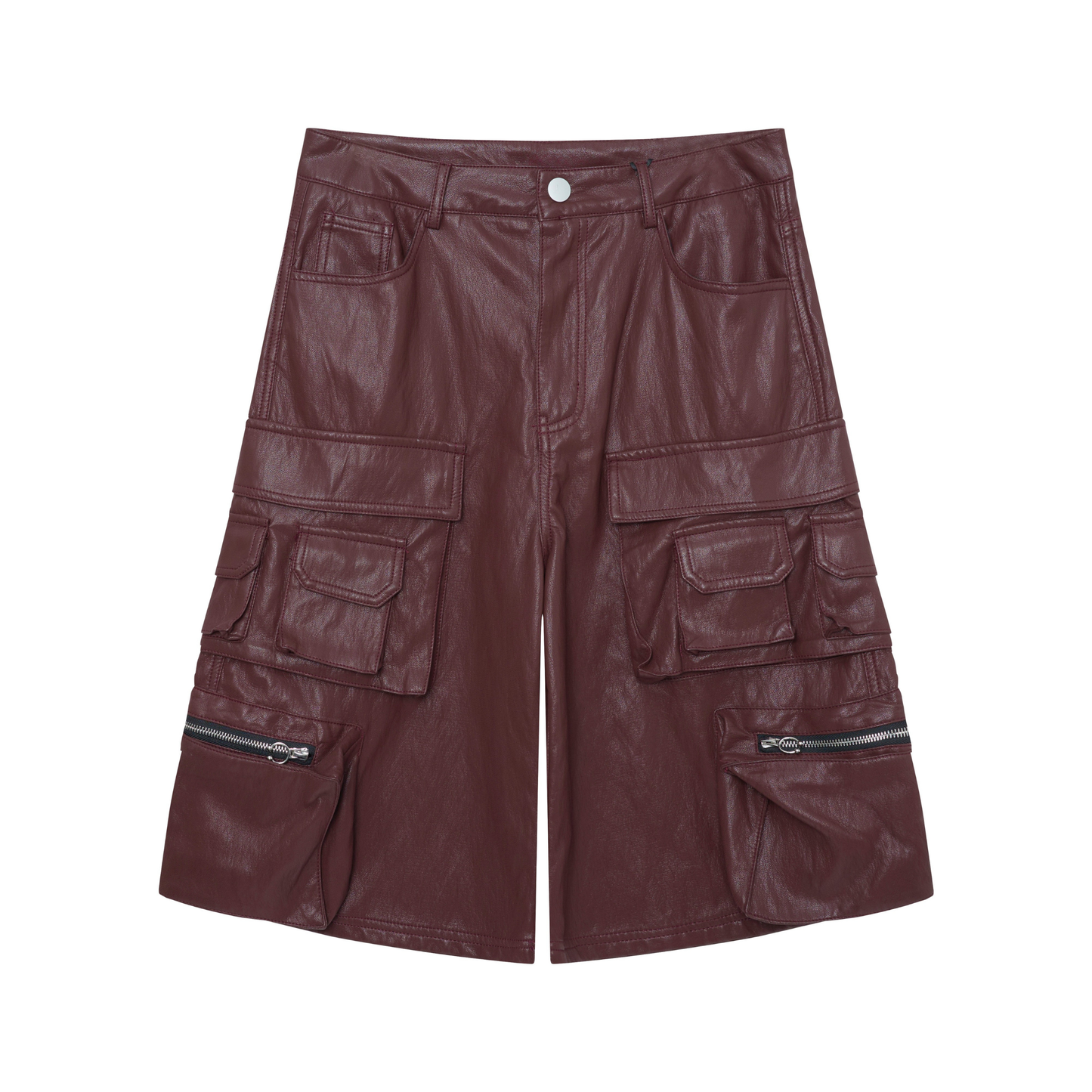 CapCabin Leather Utility Cargo Shorts