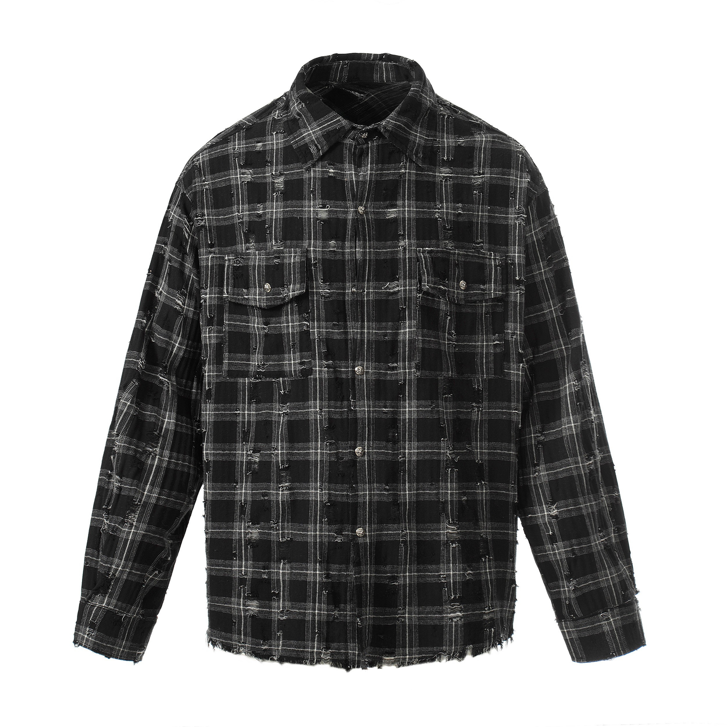 CapCabin Distressed Plaid Shirt Jacket