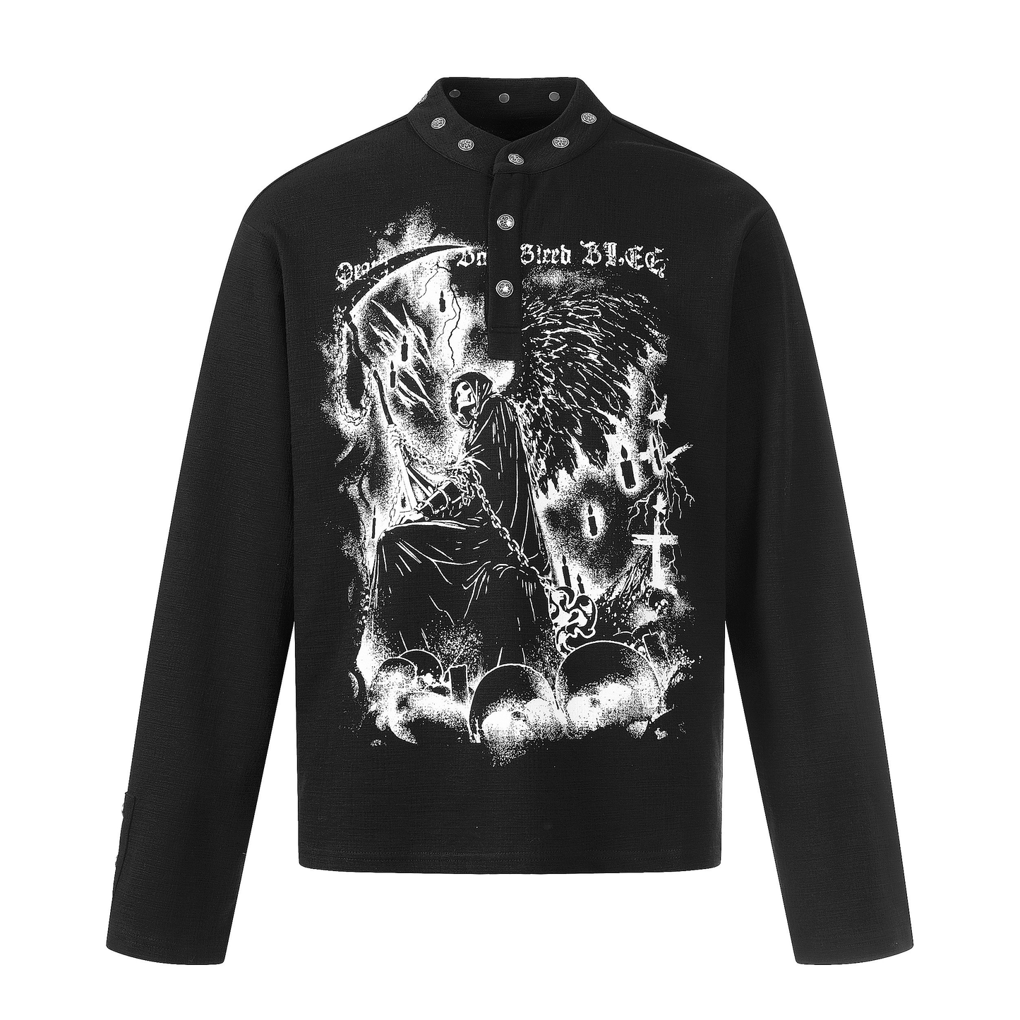 CapCabin Graphic Long Sleeve Henley Shirt