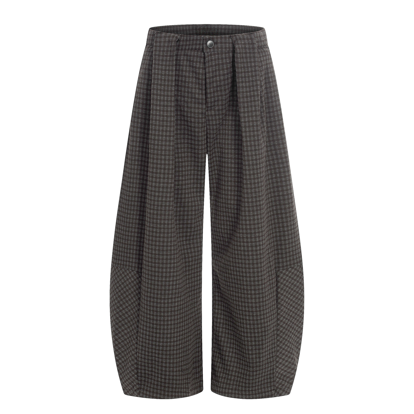CapCabin Wide-Leg Plaid Trousers