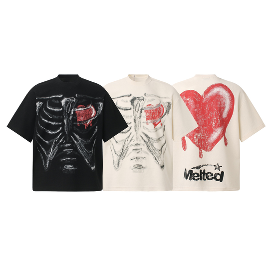 CapCabin Melted Heart Ribcage Graphic Tee