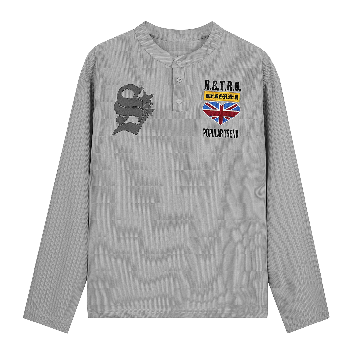 CapCabin Retro Henley Long Sleeve Tee
