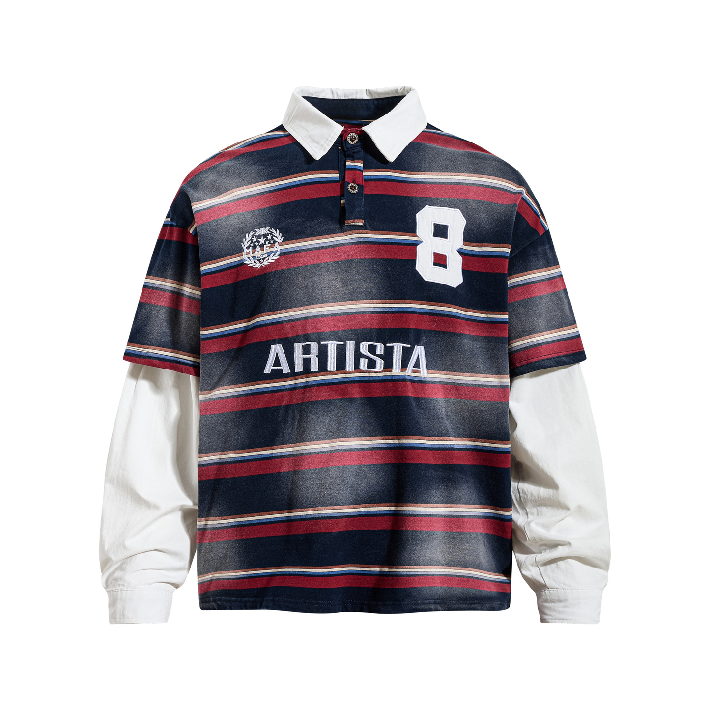 CapCabin Layered Stripe Polo Long-Sleeve