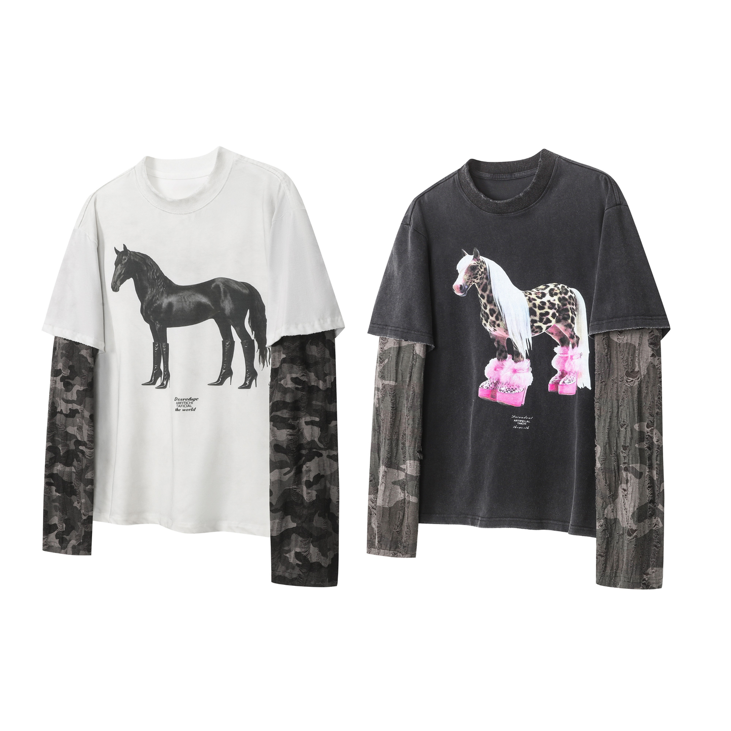CapCabin Layered Horse Graphic Tee