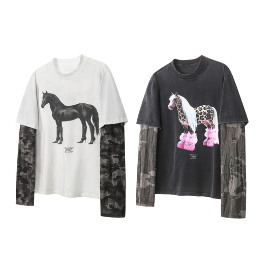 CapCabin Layered Horse Graphic Tee