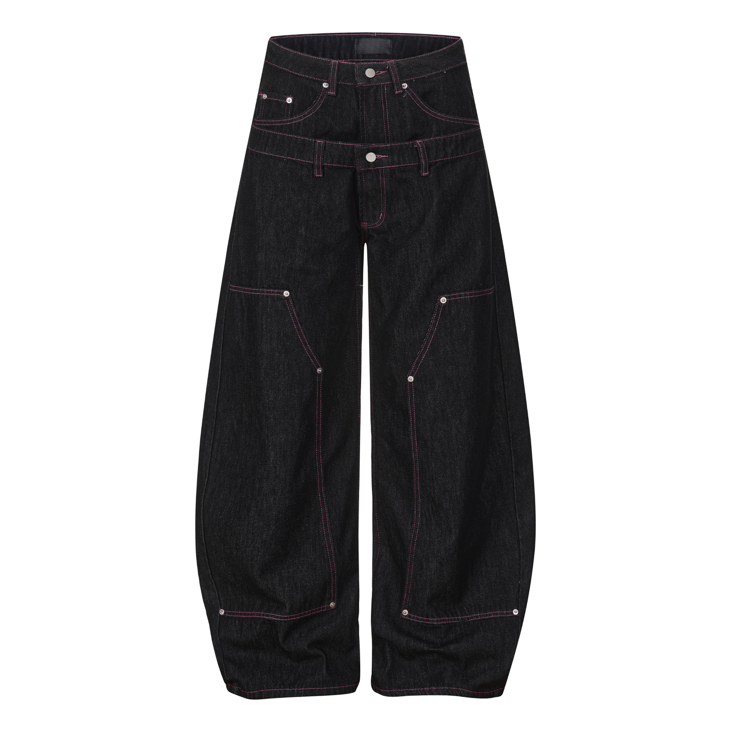 CapCabin Double Waist Star Denim Pants