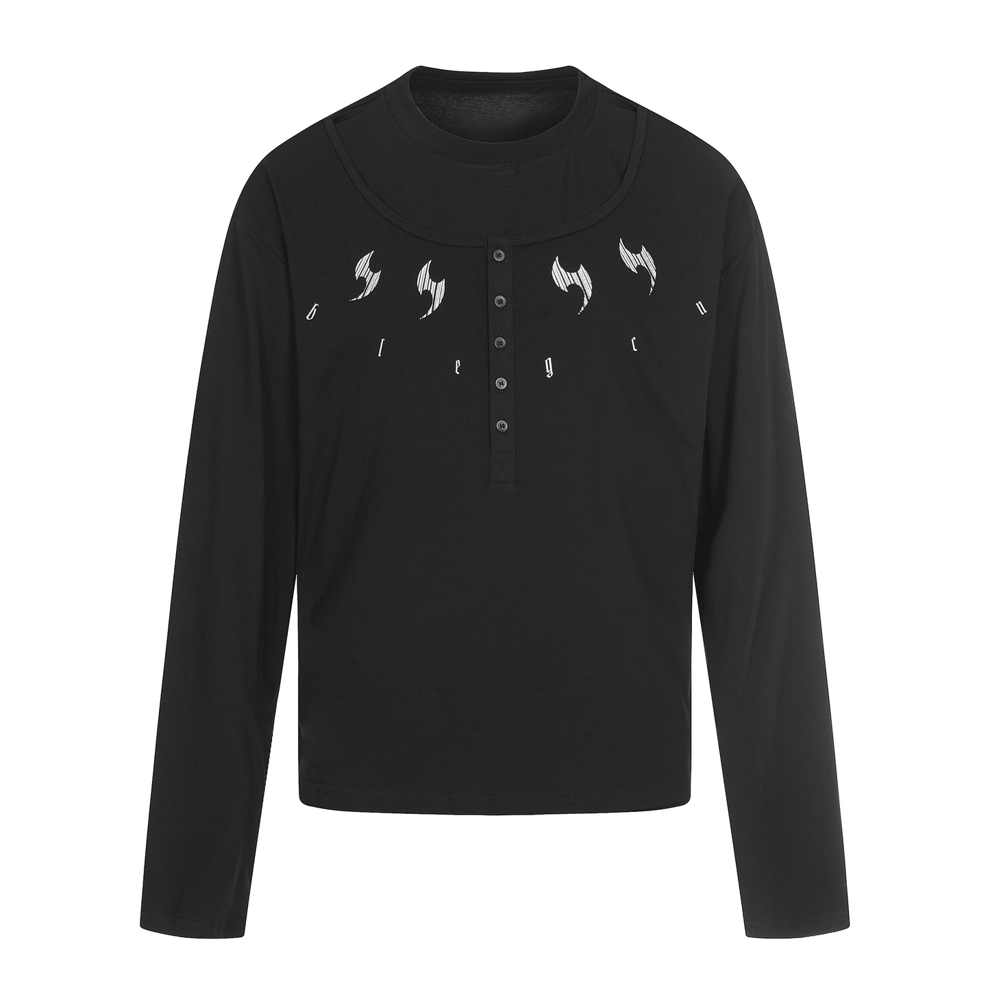 CapCabin Graphic Henley Long Sleeve Tee