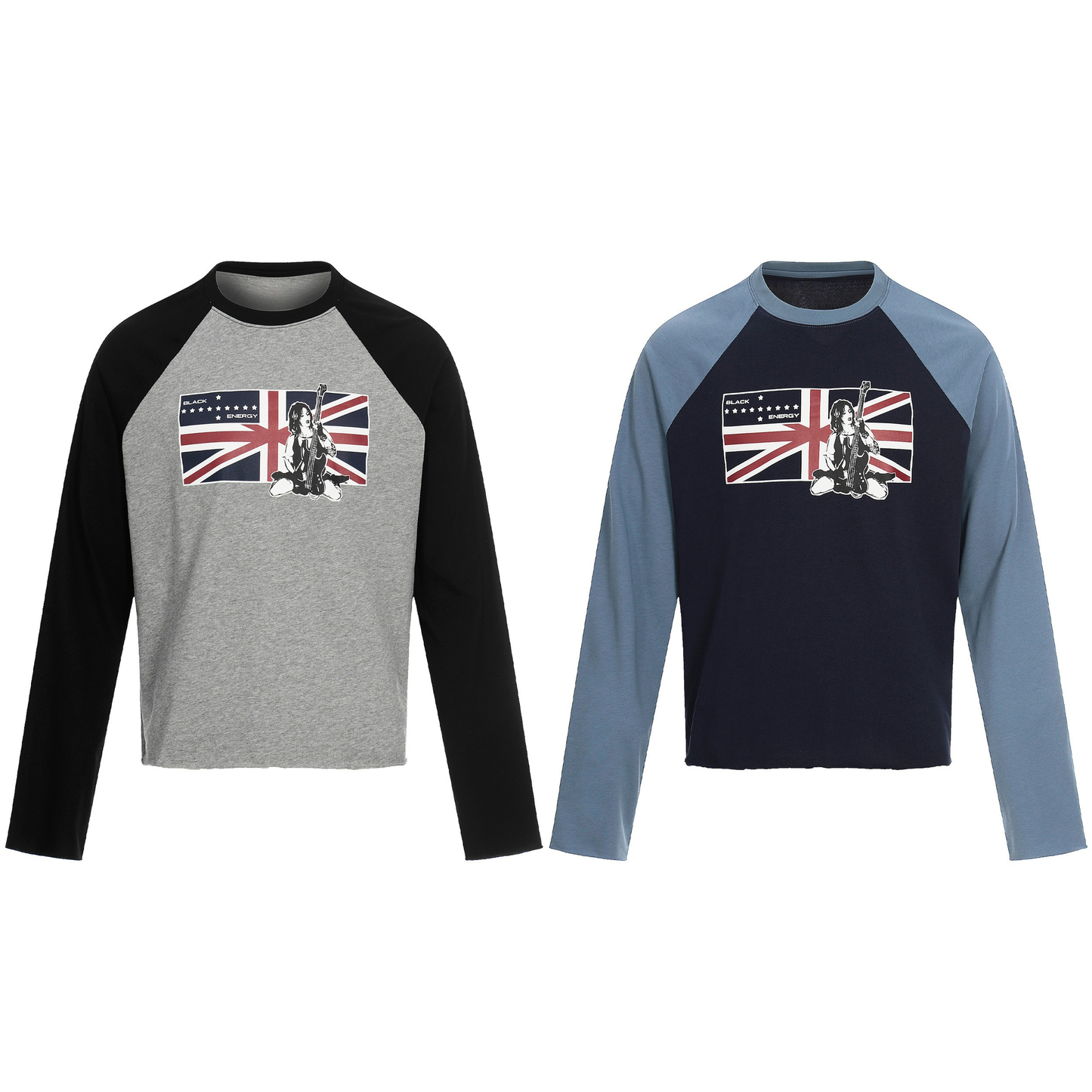 CapCabin Union Flag Graphic Raglan Long Sleeve Tee