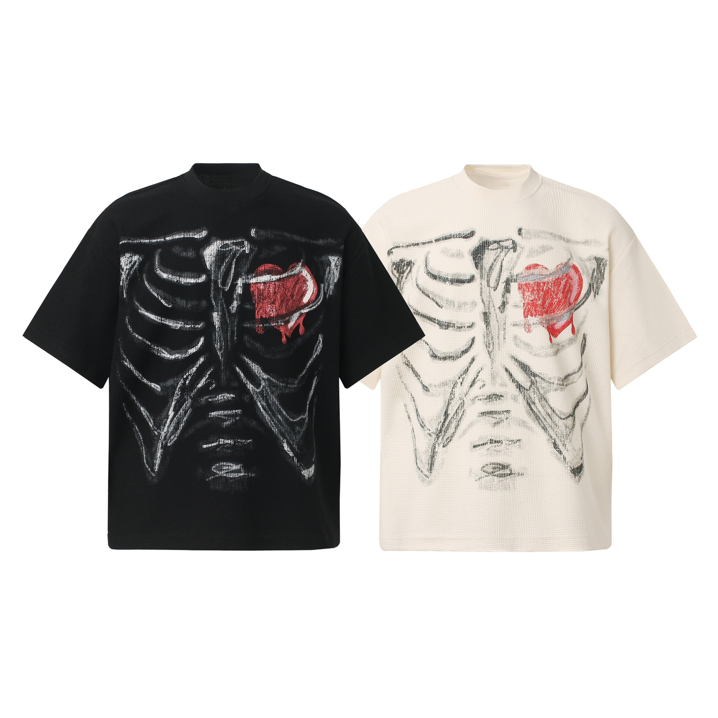CapCabin Melted Heart Ribcage Graphic Tee