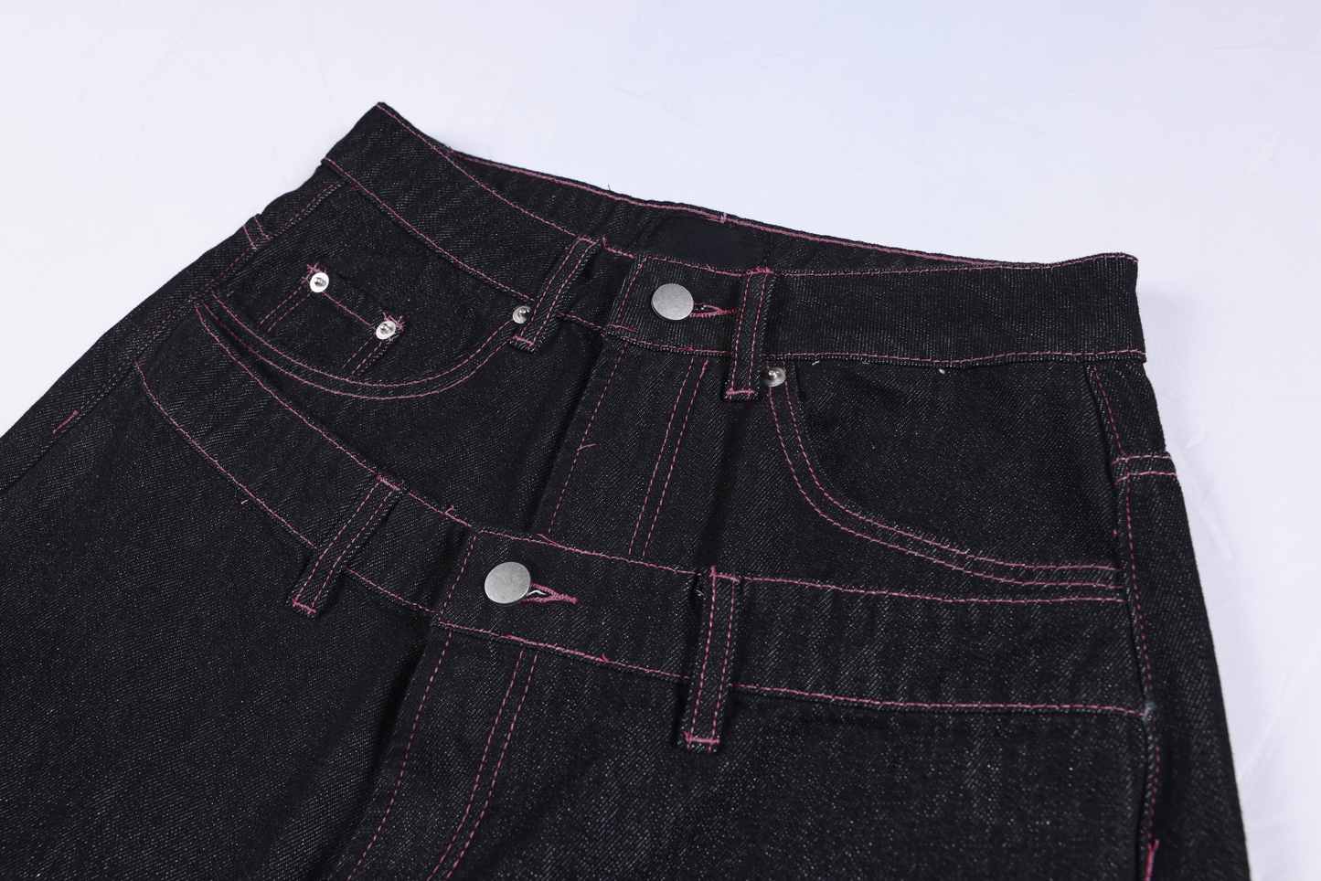 CapCabin Double Waist Star Denim Pants