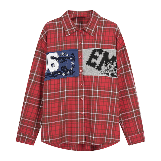CapCabin Patchwork Plaid Button-Up Shirt