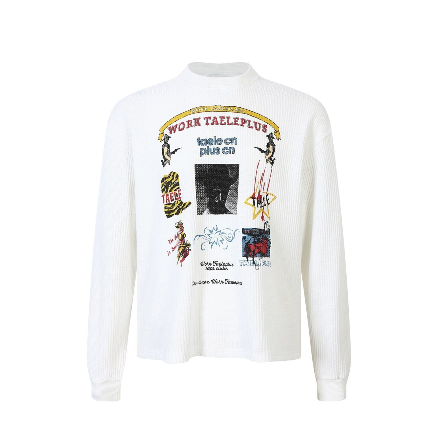 CapCabin Waffle Graphic Long Sleeve Tee