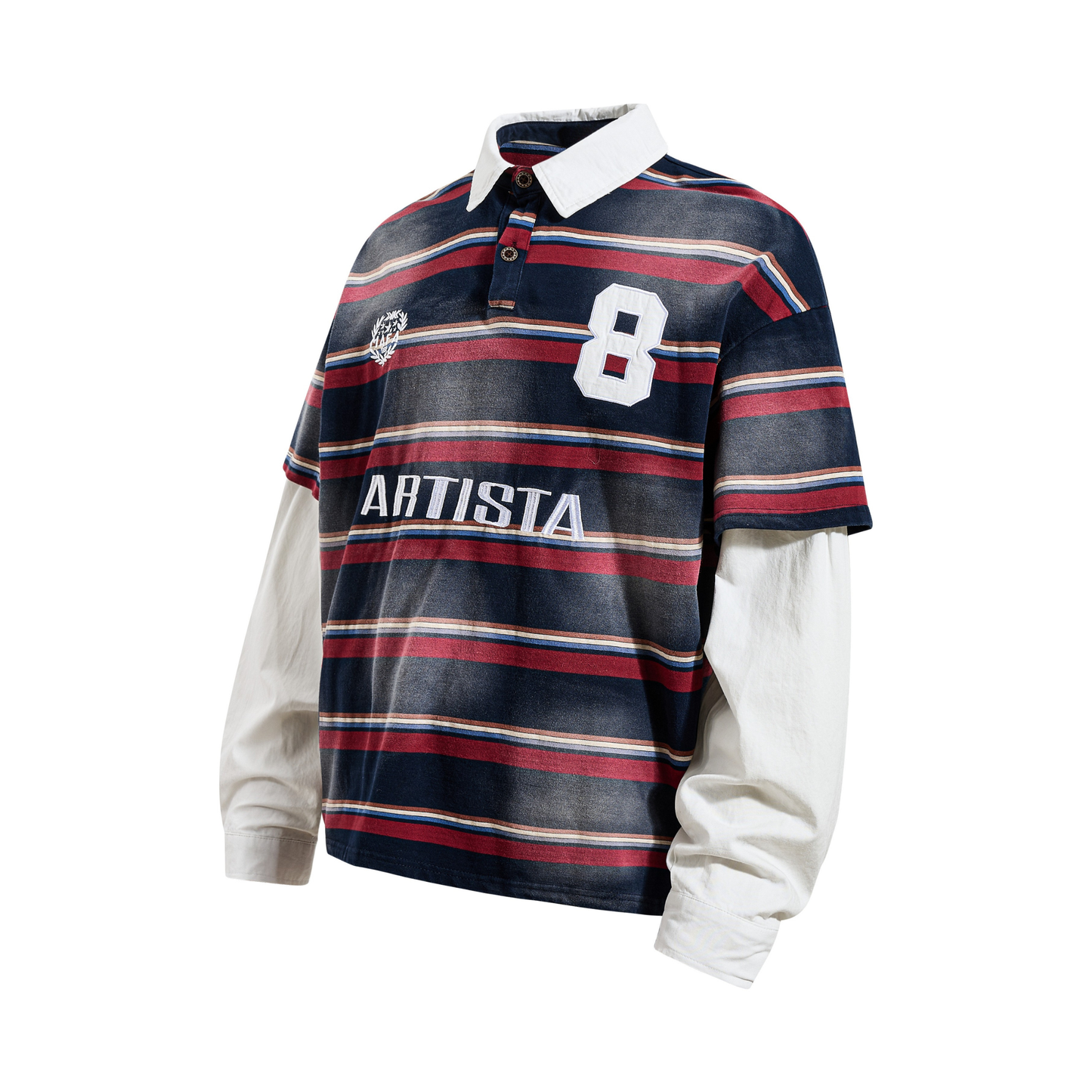 CapCabin Layered Stripe Polo Long-Sleeve
