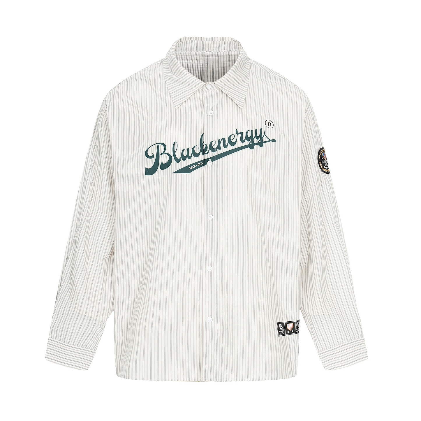 CapCabin Striped Logo Button-Up Shirt