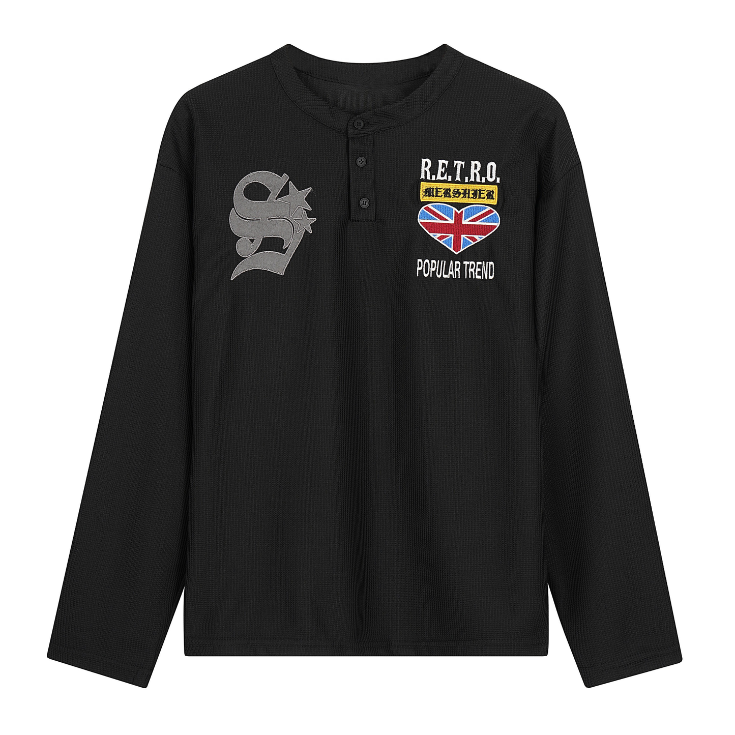 CapCabin Retro Henley Long Sleeve Tee