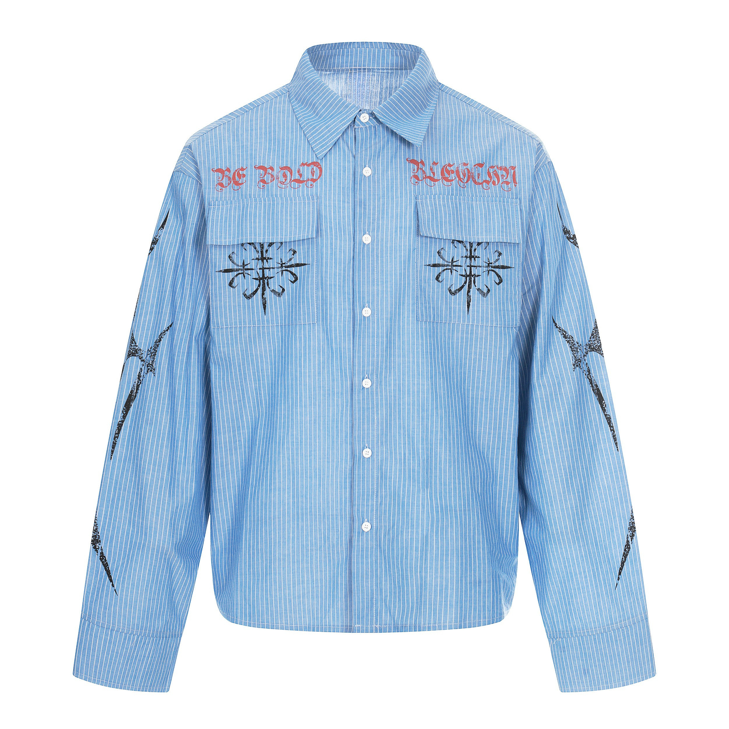 CapCabin Striped Graphic Button-Up Shirt