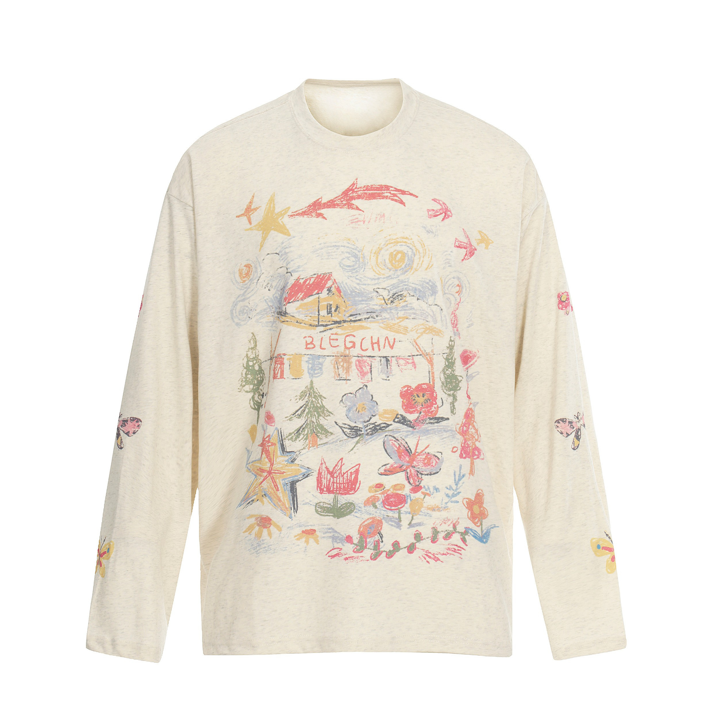 CapCabin Hand-Drawn Art Graphic Long Sleeve Tee