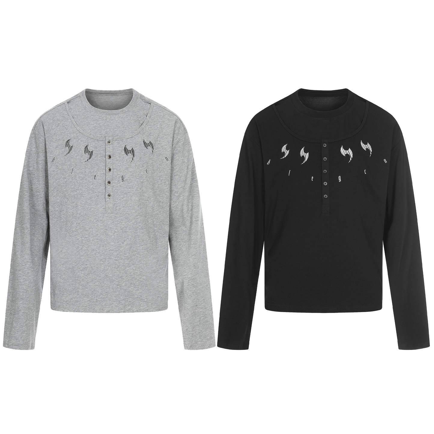 CapCabin Graphic Henley Long Sleeve Tee