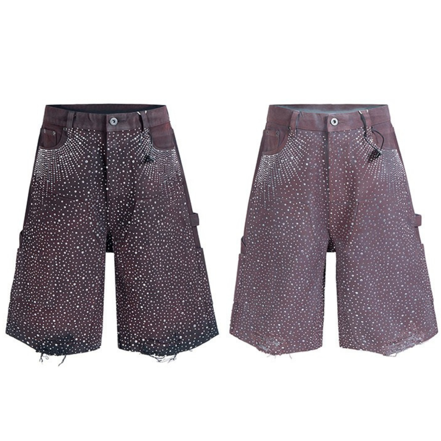 CapCabin Studded Denim Shorts