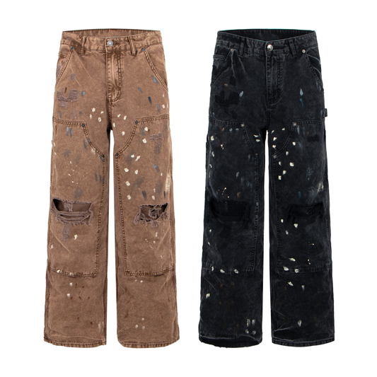 CapCabin Distressed Workwear Denim Pants
