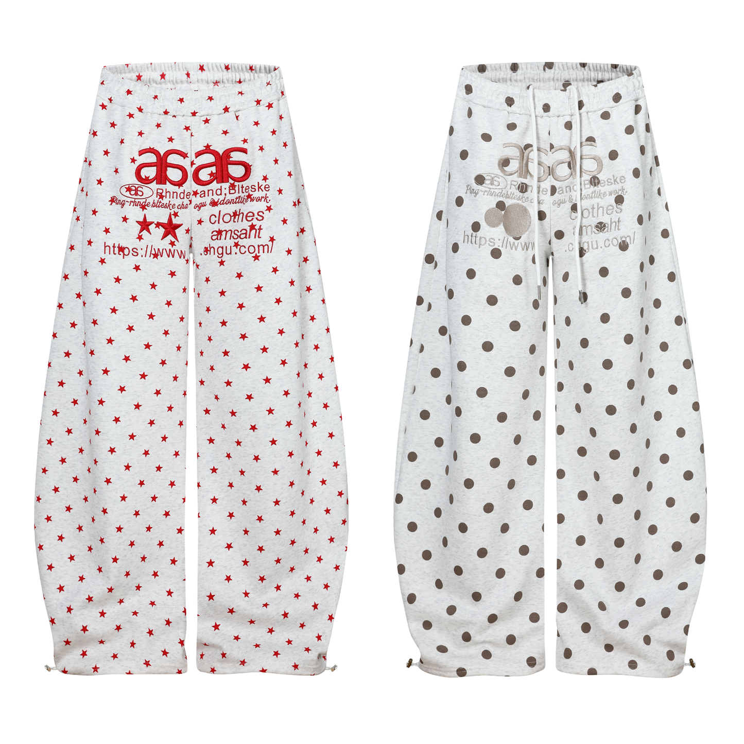 CapCabin Star Print Wide-Leg Pants