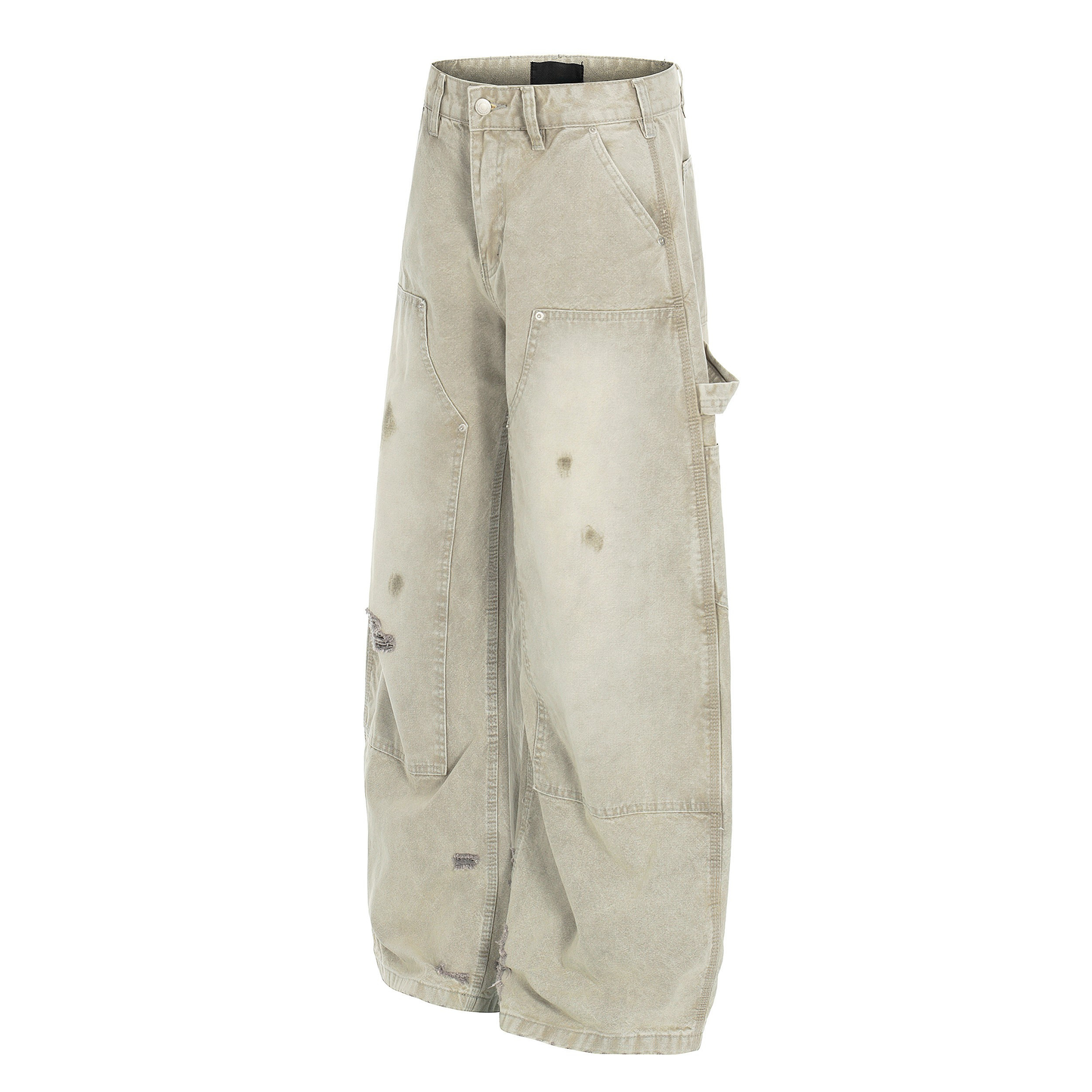 CapCabin Washed Utility Distressed Denim Jeans