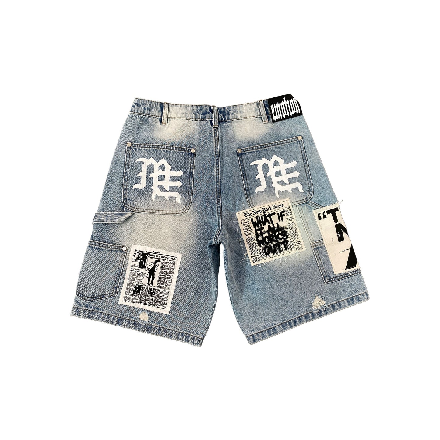 Blue “AI” Denim Shorts